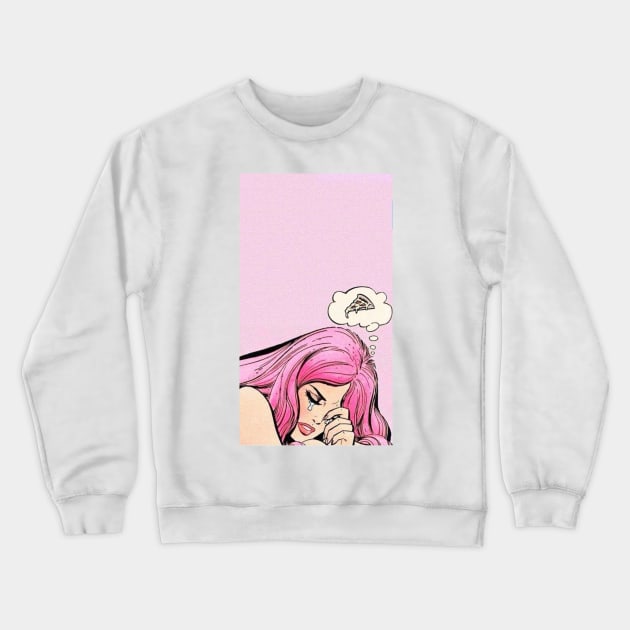 Pink Lady Crying Crewneck Sweatshirt by JetQuasar